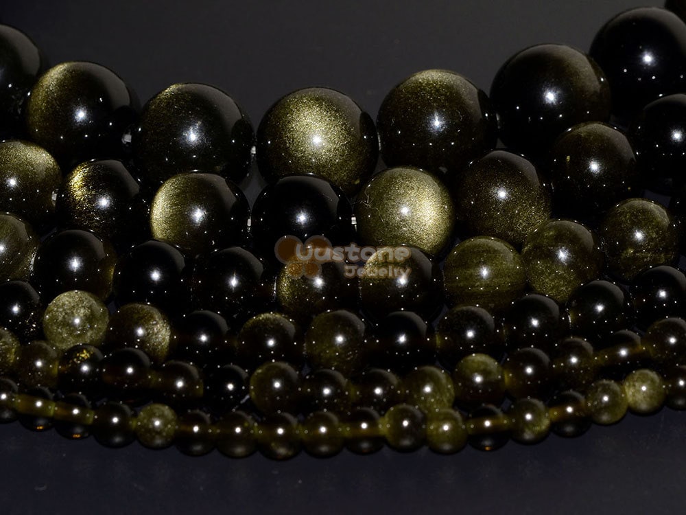 Natural A Grade Golden Obsidian Round Beads Full Strand 4mm 5mm 6mm 8mm 10mm 12mm Natural A Grade Golden Obsidian Round Beads Full Strand 4mm 5mm 6mm 8mm 10mm 12mm