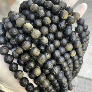Natural Aaaaa Golden Obsidian Round Beads,8mm 10mm 12mm Golden Obsidian Beads Wholesale Supply,one Strand 15"