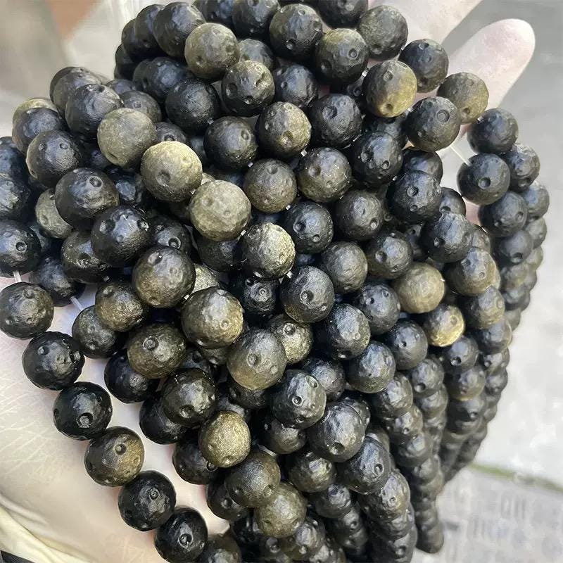 Natural Aaaaa Golden Obsidian Round Beads,8mm 10mm 12mm Golden Obsidian Beads Wholesale Supply,one Strand 15"