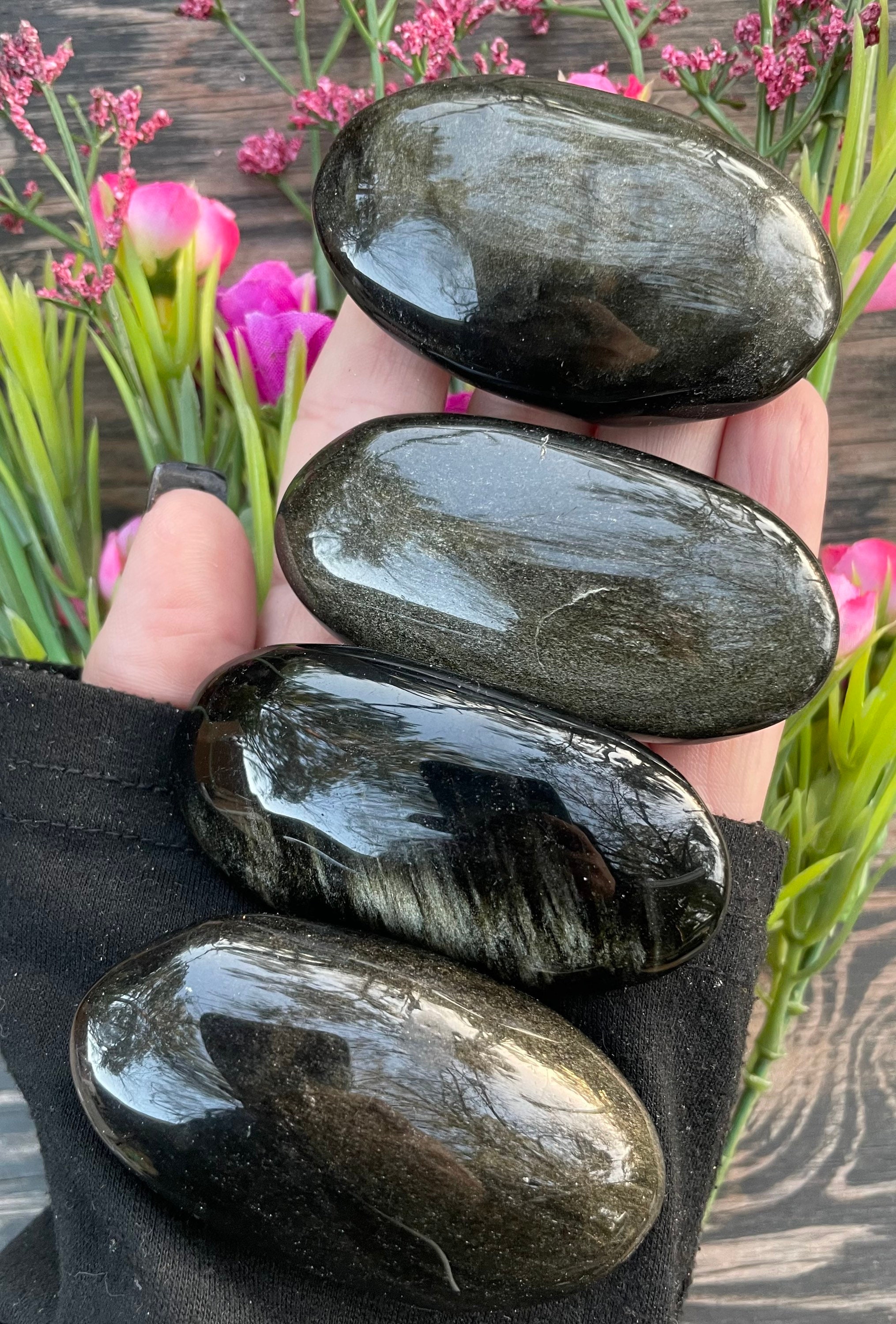 Gold Sheen Palm Stone, Gold Sheen Obsidian