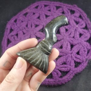 Gold Sheen Obsidian Broom Carving Self Standing Crystals Magick Witches Besom Stones Moonchild Starseed polished carved black halloween Gold Sheen Obsidian Broom Carving Self Standing Crystals Magick Witches Besom Stones Moonchild Starseed polished carved black halloween