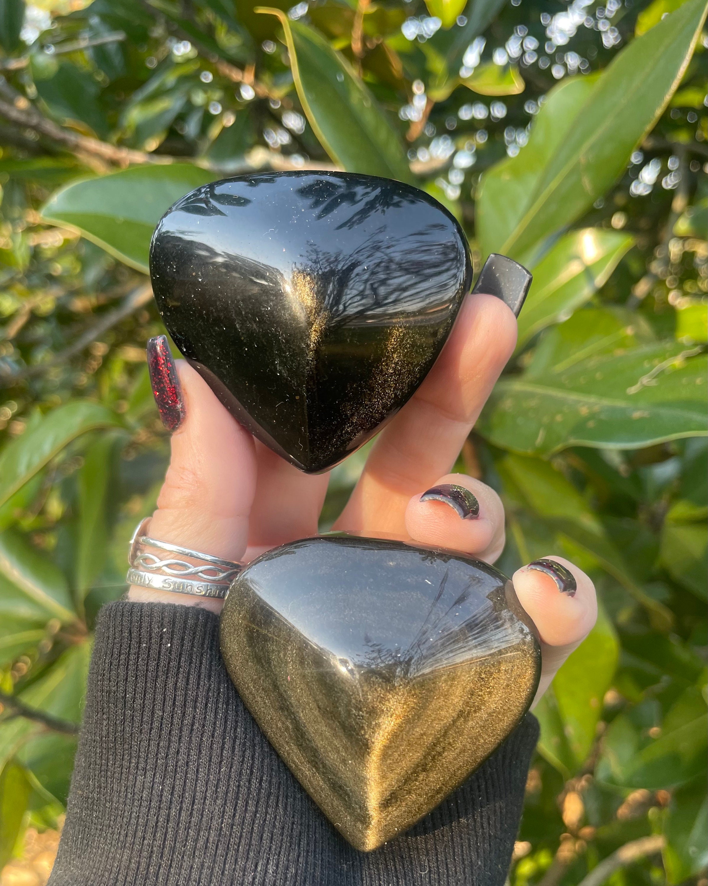 Gold Sheen Obsidian Heart, Qty. 1 Gold Sheen Obsidian Heart, Qty. 1