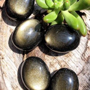 Gold Sheen Obsidian Pebble: "wizard Stone" From Mexico