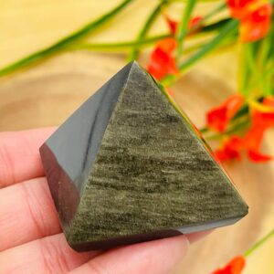 Golden Sheen Obsidian Pyramid, Healing Crystal Stone, Pick Your Size