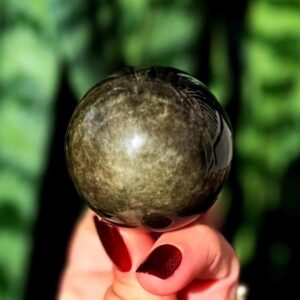 Golden Sheen Obsidian sphere w/ stand - volcanic glass Golden Sheen Obsidian sphere w/ stand - volcanic glass