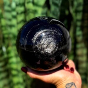 XL Golden Sheen Obsidian sphere w/ stand - volcanic glass XL Golden Sheen Obsidian sphere w/ stand - volcanic glass