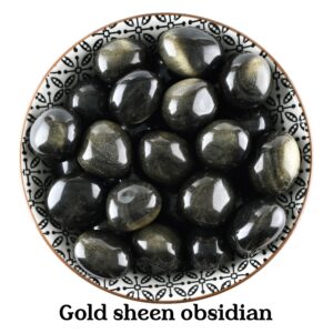 Gold Sheen Obsidian Tumbled Stone, Success Shield Crystal, Altar Ritual Magic Gem Gold Sheen Obsidian Tumbled Stone, Success Shield Crystal, Altar Ritual Magic Gem