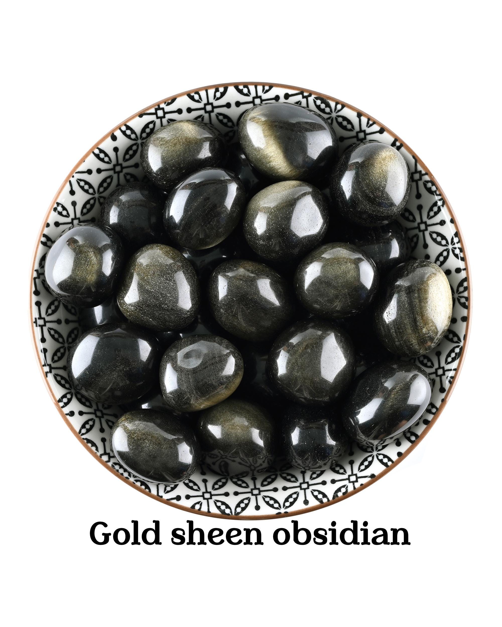 Gold Sheen Obsidian Tumbled Stone, Success Shield Crystal, Altar Ritual Magic Gem