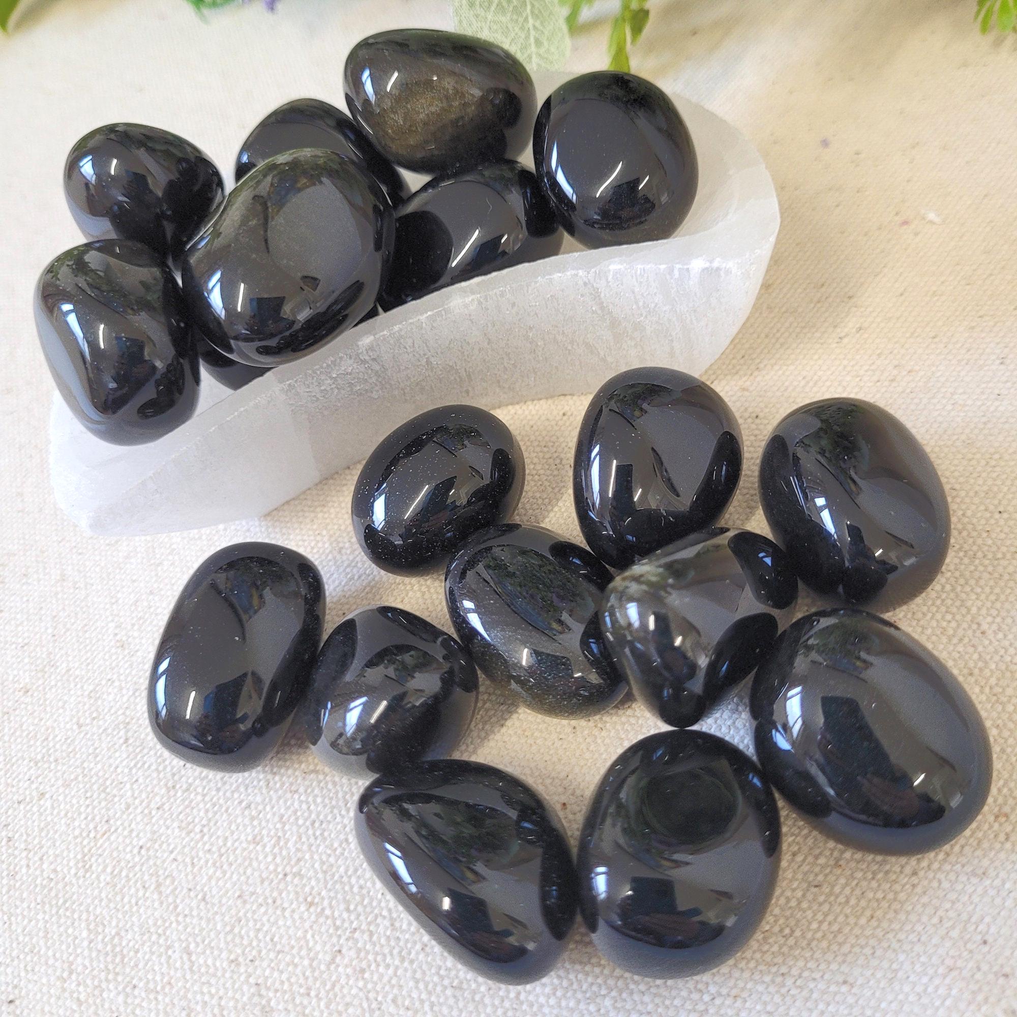 Gold Sheen Obsidian Crystal Tumble Stone • Ethically Sourced