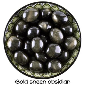 Gold Sheen Obsidian Tumbled Stone, Gift for Crystal Lovers, Natural Gold Flash Gemstone, Golden Obsidian Gem Gold Sheen Obsidian Tumbled Stone, Gift for Crystal Lovers, Natural Gold Flash Gemstone, Golden Obsidian Gem