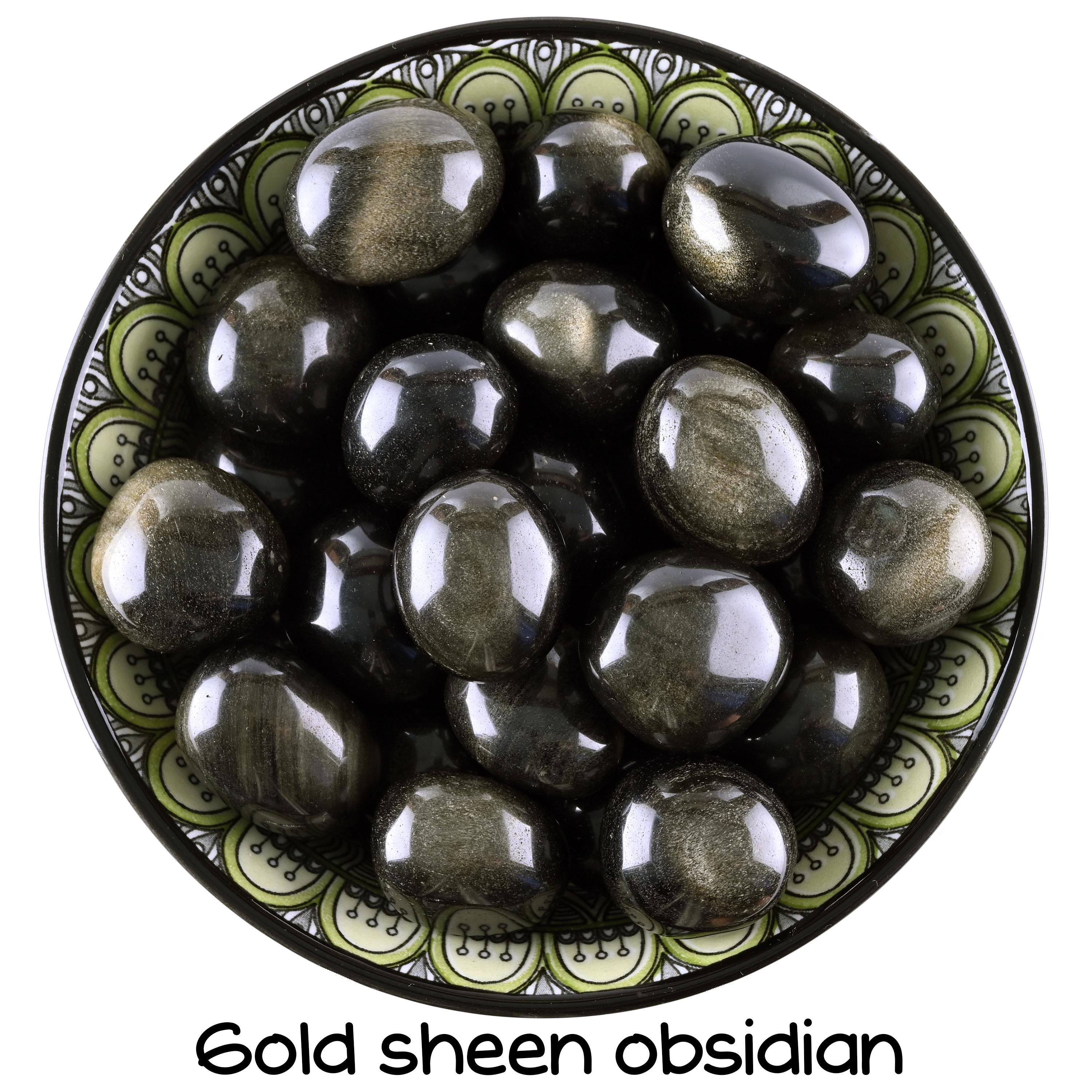 Gold Sheen Obsidian Tumbled Stone, Gift For Crystal Lovers, Natural Gold Flash Gemstone, Golden Obsidian Gem