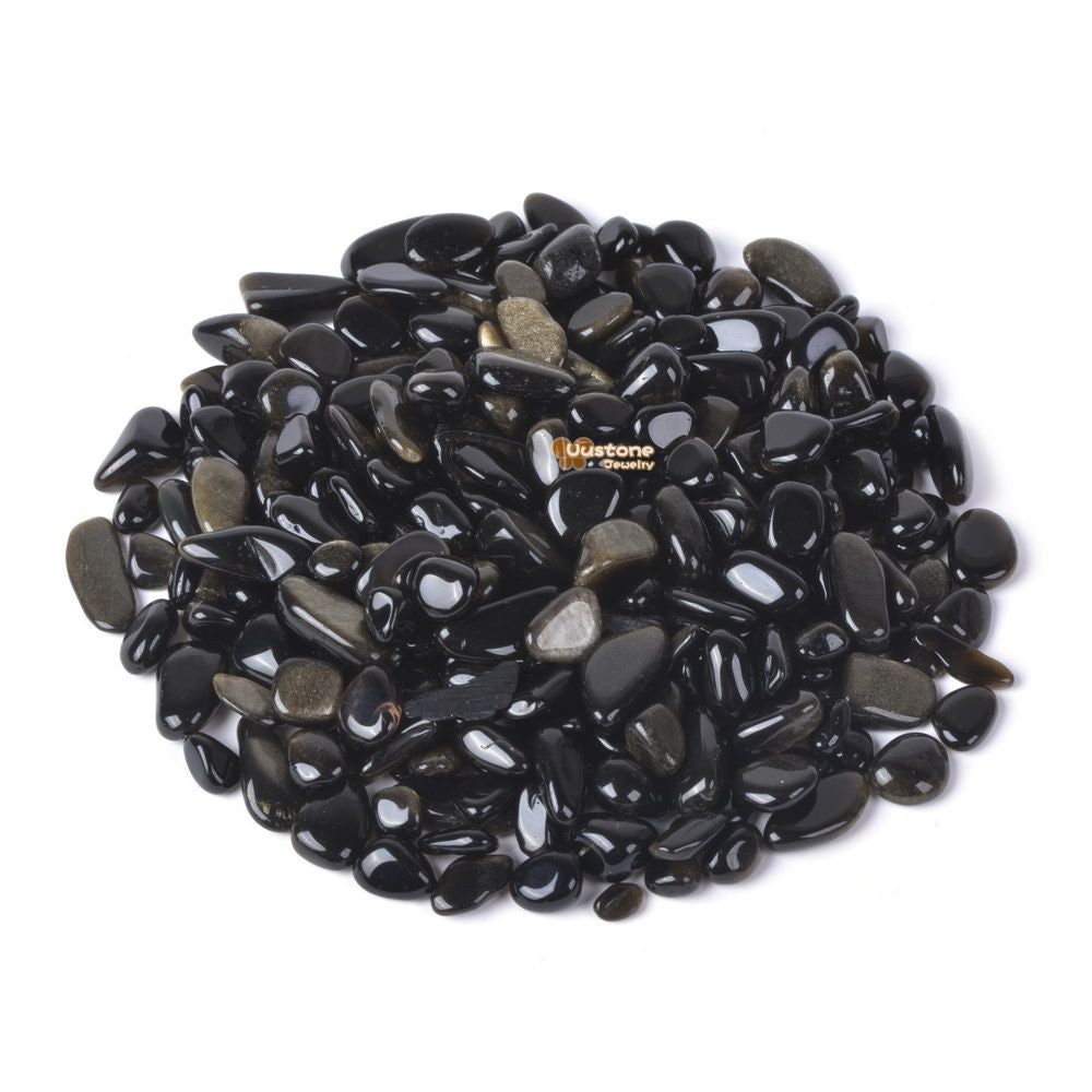 Natural Golden Obsidian Polished Chips Crushed Tumbled Stone Crystal Healing Embellishments 100 Grams