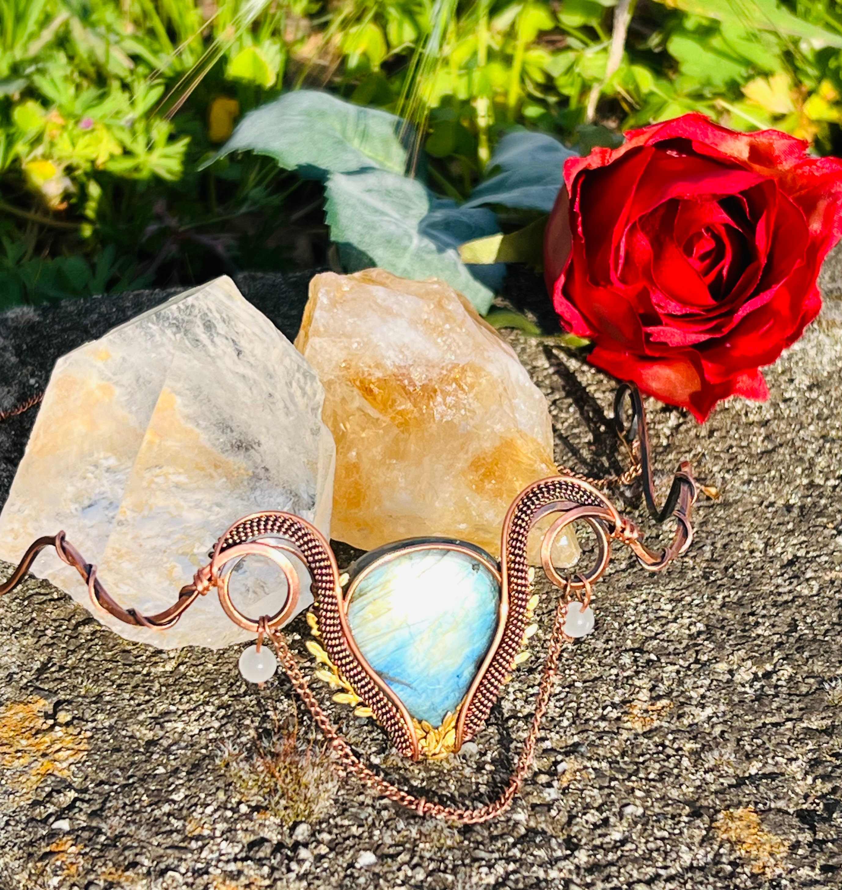 Greek Goddess Labradorite Antique Copper Crown, Mystical, Magical, Cos Play, Queen, Dress Up, Costume Crown, Crystal Crown, Gift Ideas