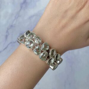 Green Amethyst Bracelet / 925 Sterling Silver / Healing Gemstone / Green Amethyst / Gifts for her / Fancy Cut / Statement Bracelet GRA-B-1. Green Amethyst Bracelet / 925 Sterling Silver / Healing Gemstone / Green Amethyst / Gifts for her / Fancy Cut / Statement Bracelet GRA-B-1.
