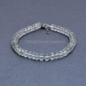 Prasiolite Green Amethyst Beaded Bracelet - 6-6.5mm Faceted Rondelle Beads - Gorgeous Gift For Her Prasiolite Green Amethyst Beaded Bracelet - 6-6.5mm Faceted Rondelle Beads - Gorgeous Gift For Her