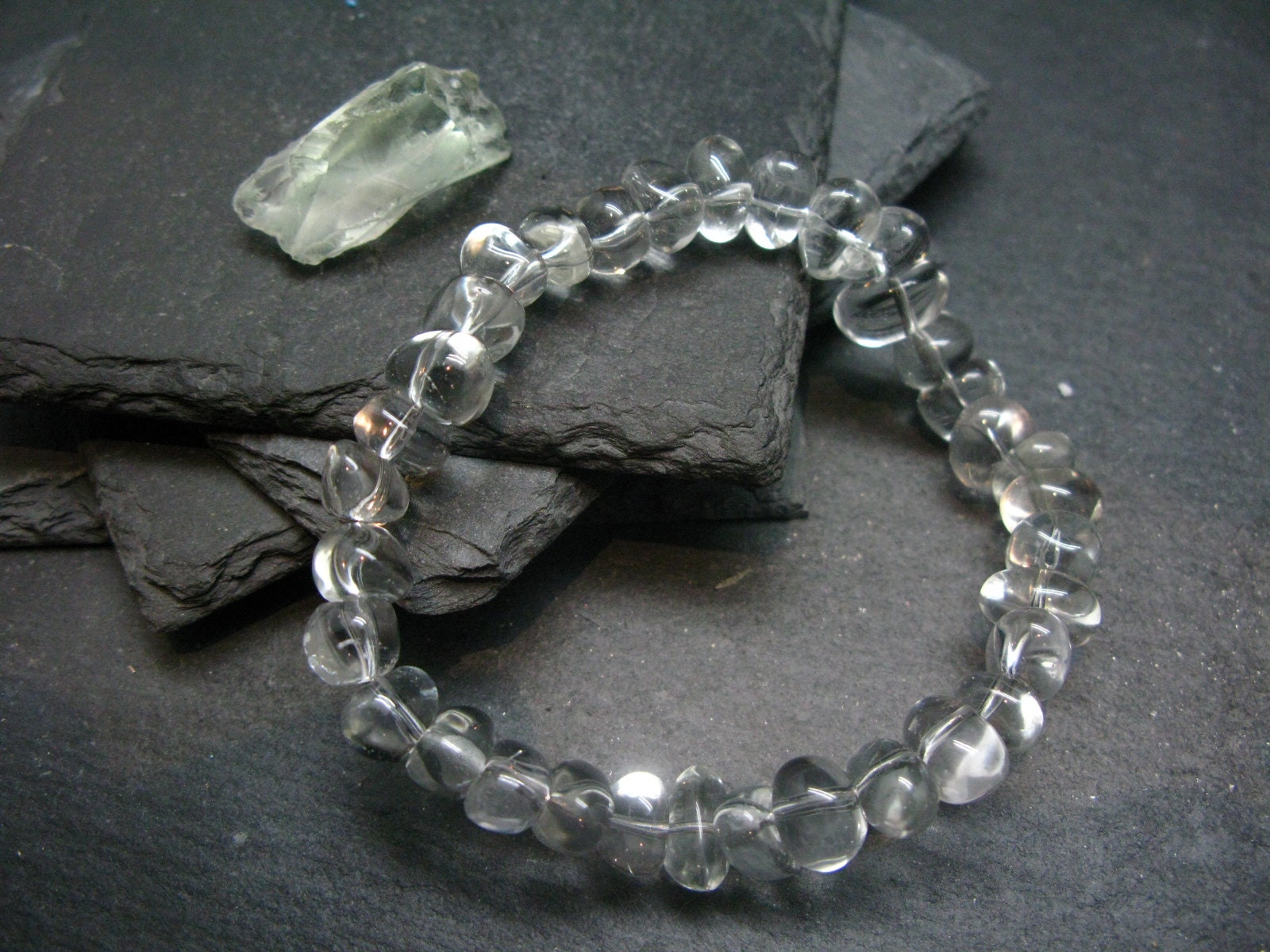 Prasiolite Green Amethyst Genuine Bracelet ~ 7 Inches ~ 12mm Tumbled Beads