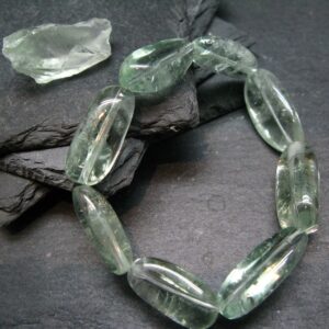 Prasiolite Green Amethyst Genuine Bracelet ~ 7 Inches ~ 22mm Tumbled Beads