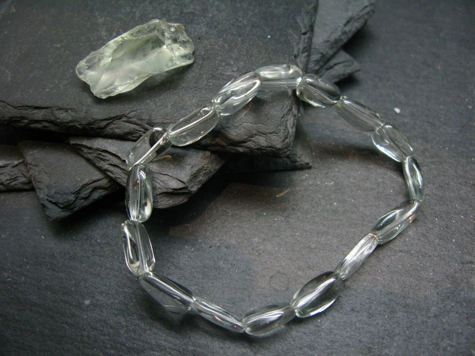 Prasiolite Green Amethyst Genuine Bracelet ~ 7 Inches  ~ 10mm Tumbled Beads