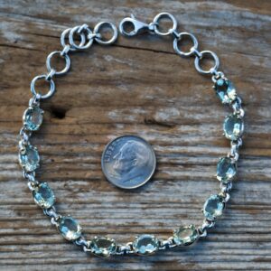 Prasiolite Bracelet - Sterling Silver, Light Green Quartz Prasiolite Bracelet - Sterling Silver, Light Green Quartz