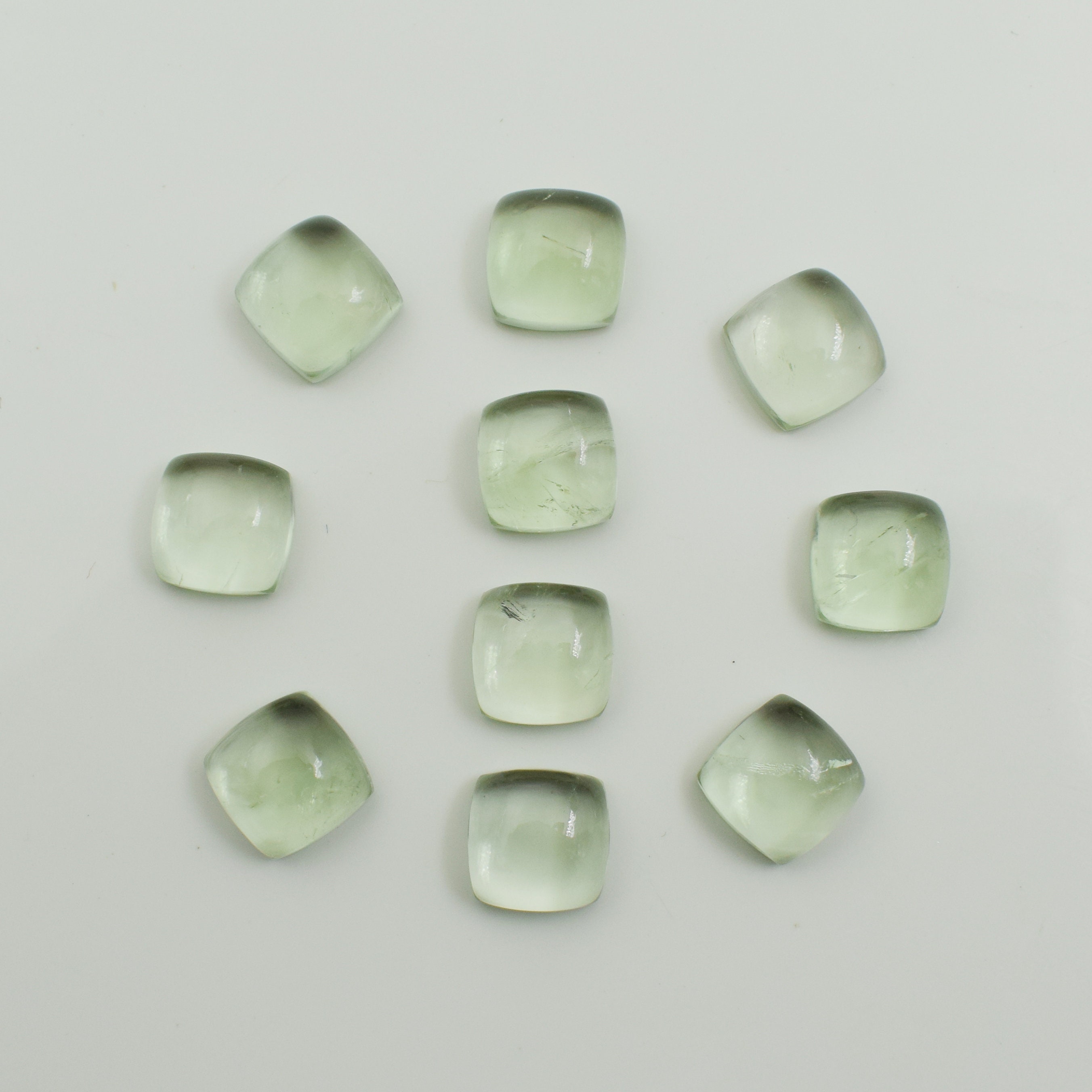 Aaa+ Green Amethyst Cushion Cut Cabochon Flat Back Calibrated Wholesale Gemstone For Jewelry Making All Sizes Available Aaa+ Green Amethyst Cushion Cut Cabochon Flat Back Calibrated Wholesale Gemstone For Jewelry Making All Sizes Available