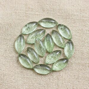Natural Green Amethyst Marquise Shape Cabochon Aaa Green Amethyst Smooth Marquise Flat Back Polished Calibrated Gemstone All Size Available