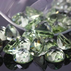 Prasiolite (green Amethyst) Rose Cut Cabochon 10mm Round - Per Stone