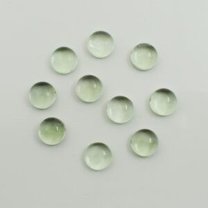 Top Quality Green Amethyst Round Cabochon Aaa+ Flat Back Calibrated Wholesale Gemstone For Jewelry Making, All Sizes Available
