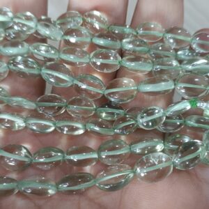 7 Inches Strand,Natural Green Amethyst Smooth Nuggets Shape, Size 10-12mm 7 Inches Strand,Natural Green Amethyst Smooth Nuggets Shape, Size 10-12mm