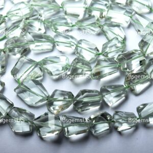 7 Inches Strand, Natural Green Amethyst Faceted Nuggets,Size 12-14mm 7 Inches Strand, Natural Green Amethyst Faceted Nuggets,Size 12-14mm