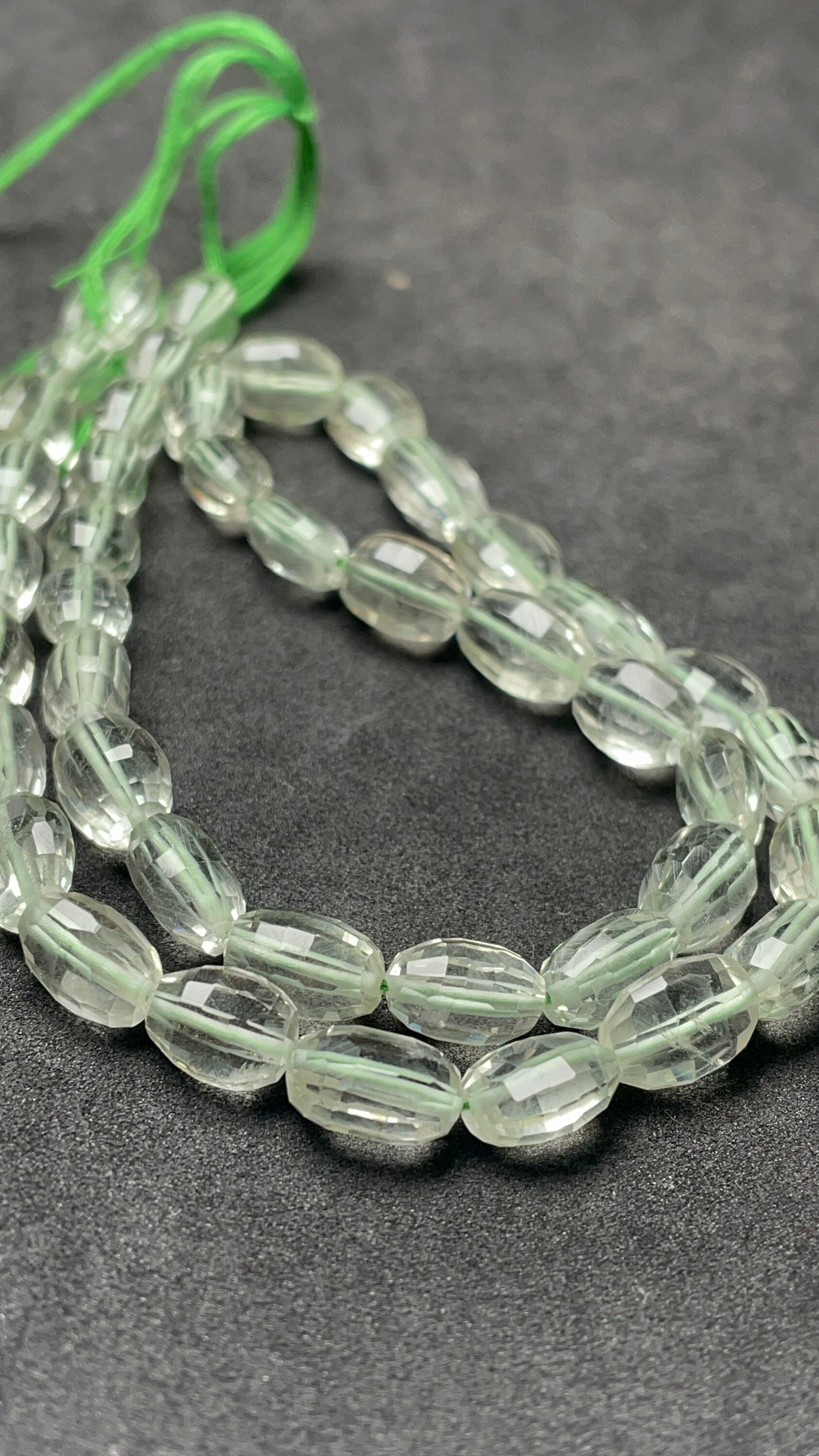 8.5-11 Mm Approx Beautiful Green Amethyst Step Cut Oval Nuggets Gemstone Beads, Green Amethyst Beads, 16 Inches Strand, Jewelry Making Stone