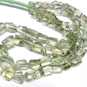AAA Green Amethyst Nugget Beads – Faceted Prasiolite Gemstone for Jewelry Supplies AAA Green Amethyst Nugget Beads – Faceted Prasiolite Gemstone for Jewelry Supplies