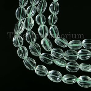 Green Amethyst Carved Tumble Beads For Jewelry Making Green Amethyst Carved Tumble Beads For Jewelry Making