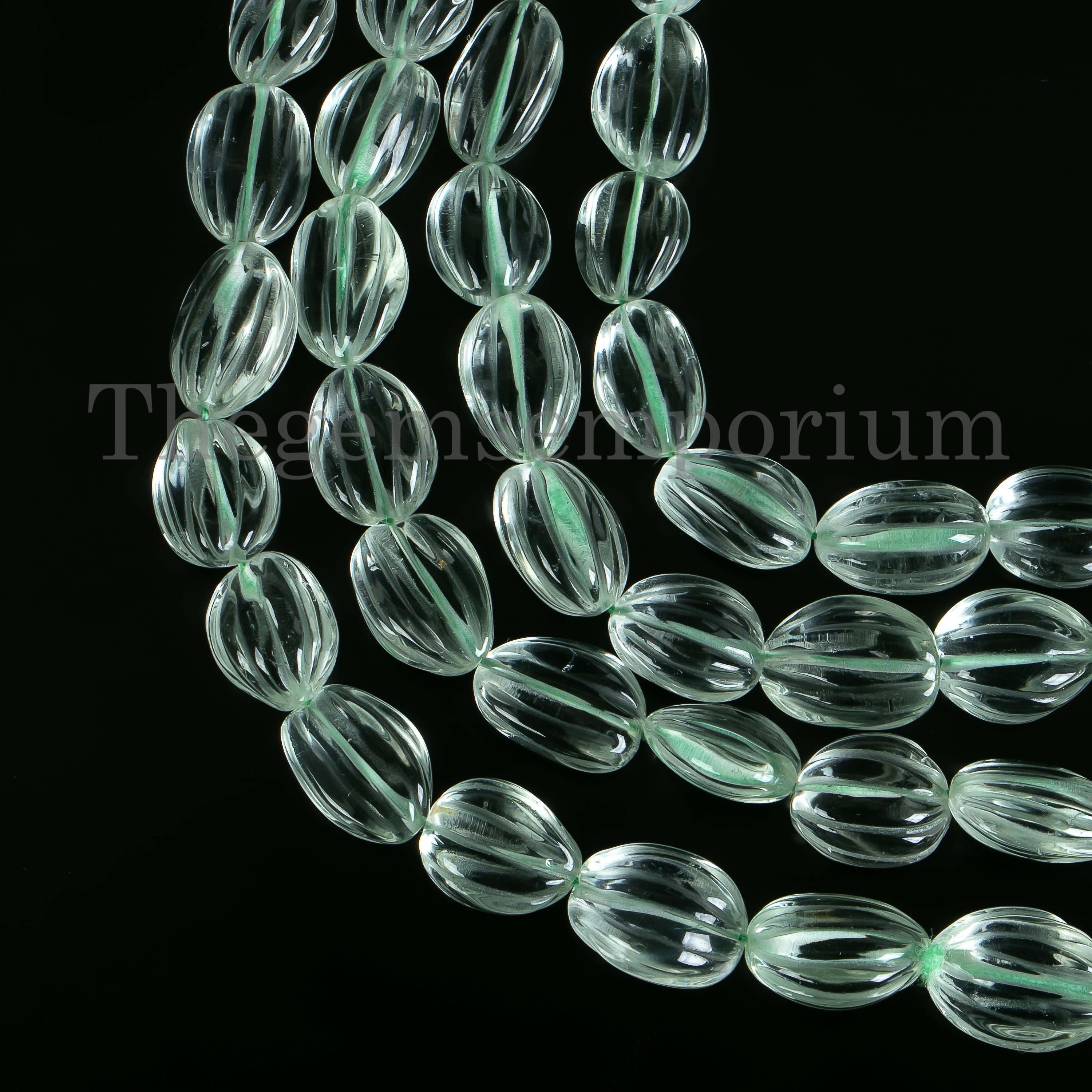 Green Amethyst Carved Tumble Beads For Jewelry Making Green Amethyst Carved Tumble Beads For Jewelry Making