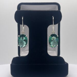 8ctw Green Quartz Earrings Sterling Silver Oval Cut Green Amethyst Trending Jewelry Gift Fall