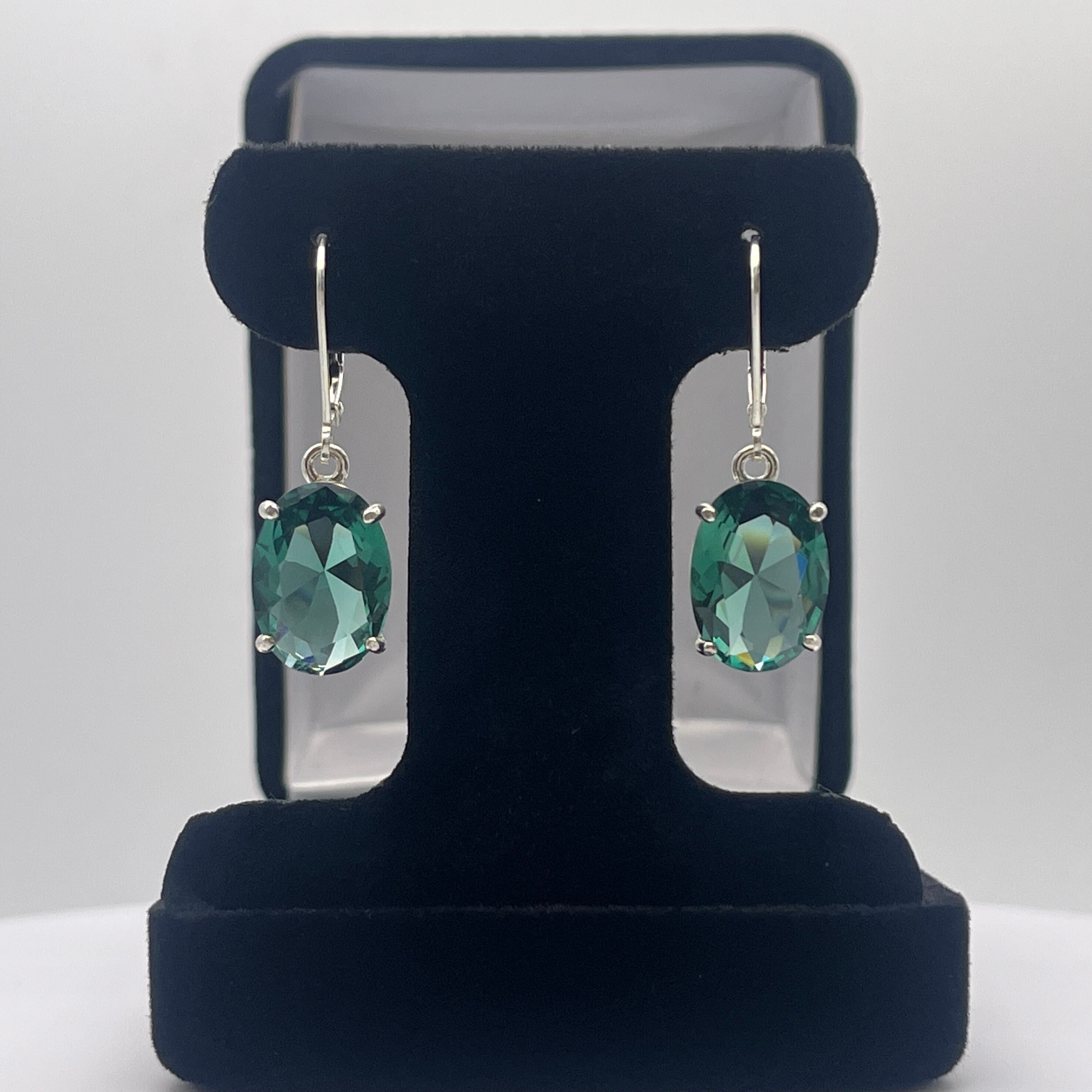 8ctw Green Quartz Earrings Sterling Silver Oval Cut Green Amethyst Trending Jewelry Gift Fall 8ctw Green Quartz Earrings Sterling Silver Oval Cut Green Amethyst Trending Jewelry Gift Fall