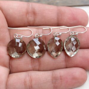 Green Amethyst Earrings, Briolettes Cut Gemstones, Sterling Silver Jewelry, Ready To Ship, Gift For Her, Wedding Gift, Anniversary Gift Idea