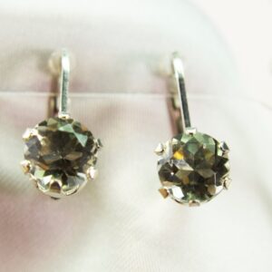 Prasiolite Leverback Earrings, Genuine Gemstones, Green Amethyst, Green Quartz, 6mm Set In 925 Sterling Silver Lever Back Style Earrings