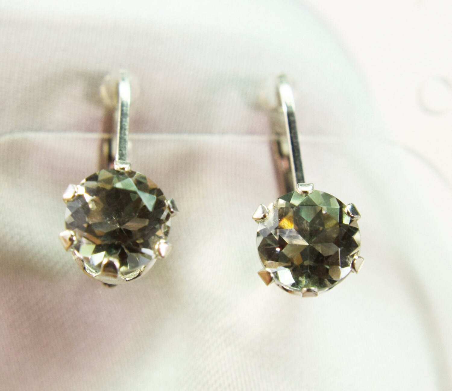 Prasiolite Leverback Earrings, Genuine Gemstones, Green Amethyst, Green Quartz, 6mm Set In 925 Sterling Silver Lever Back Style Earrings Prasiolite Leverback Earrings, Genuine Gemstones, Green Amethyst, Green Quartz, 6mm Set In 925 Sterling Silver Lever Back Style Earrings