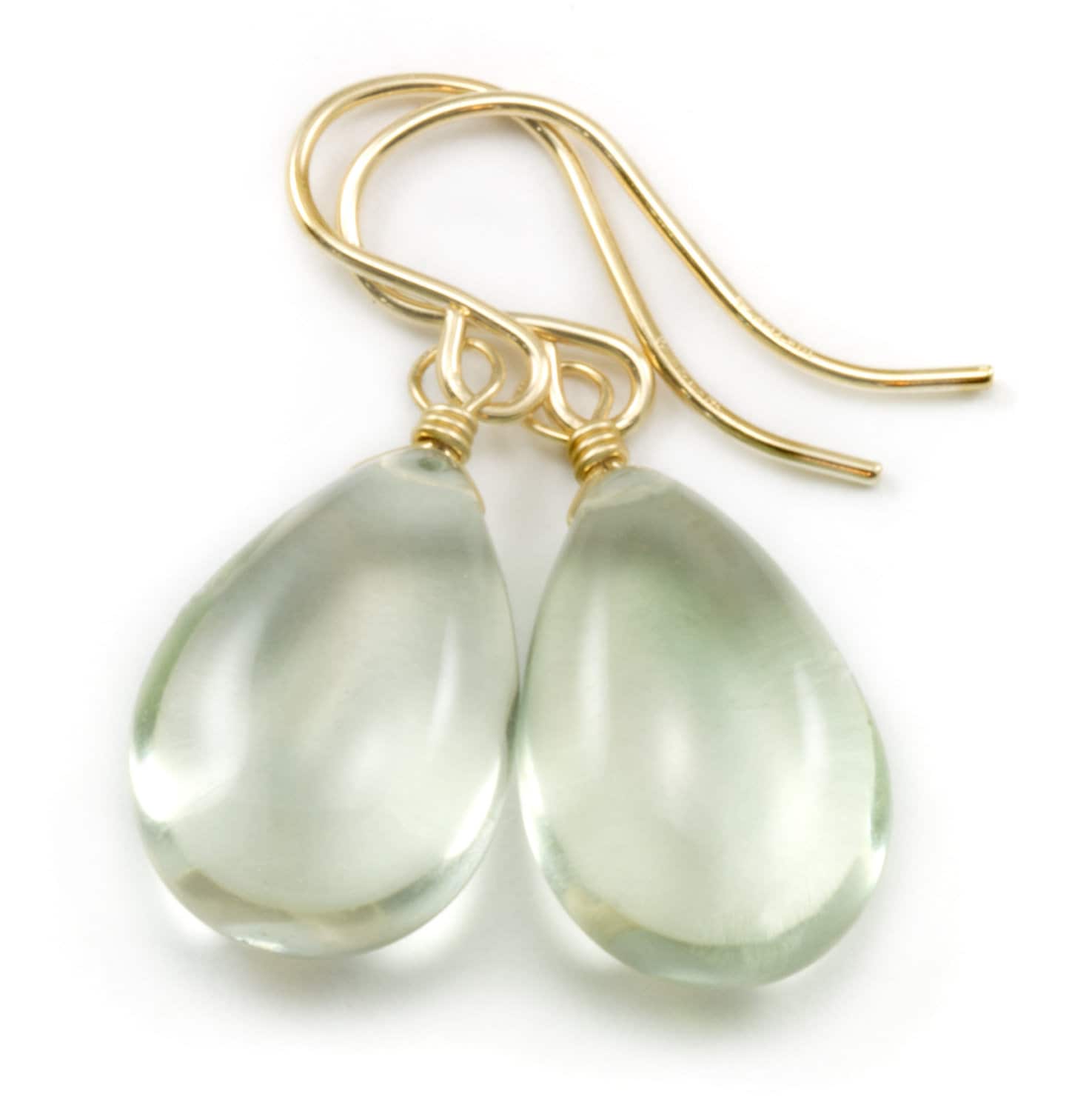 Green Prasiolite Amethyst Earrings Smooth Teardrop Drops Sterling Silver Or 14k Solid Gold Or Filled Pear Classic Simple Soft Pale Green Green Prasiolite Amethyst Earrings Smooth Teardrop Drops Sterling Silver Or 14k Solid Gold Or Filled Pear Classic Simple Soft Pale Green