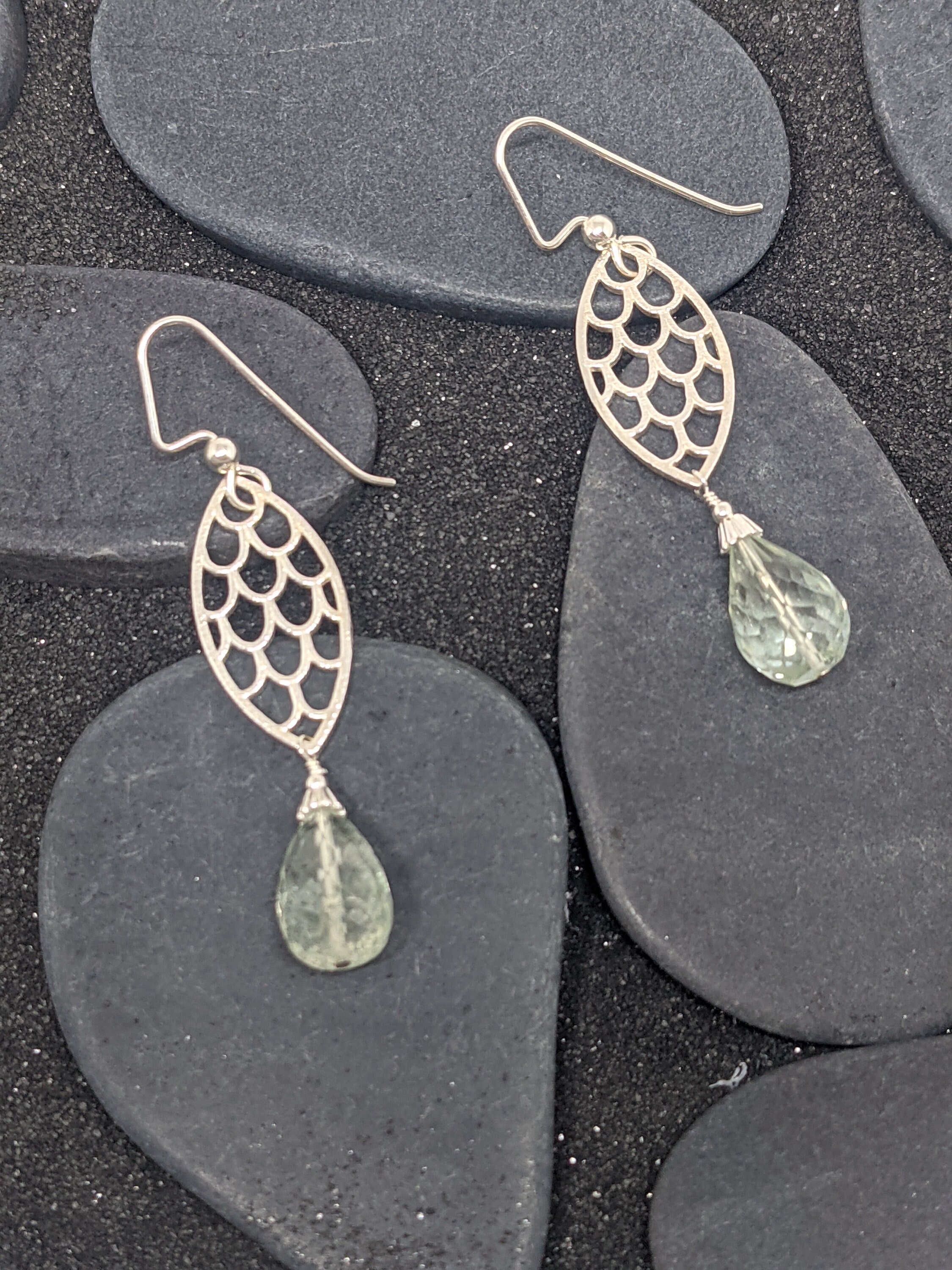 Sterling Silver And Green Amethyst (prasiolite) Earrings Sterling Silver And Green Amethyst (prasiolite) Earrings