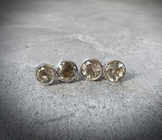 Green Amethyst Earrings Sterling Silver • Prasiolite Earrings • Genuine Green Amethyst • February Birthstone • Prasiolite Earring
