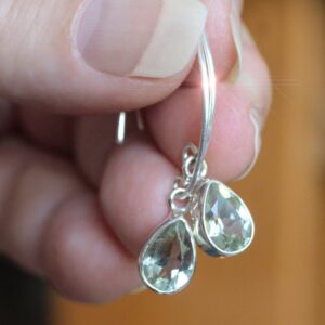Green Tea - Faceted Green Amethyst Sterling Silver Earrings Green Tea - Faceted Green Amethyst Sterling Silver Earrings