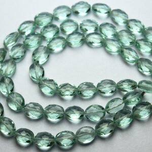 16 Inch Strand,Green Amethyst Hydro Quartz Faceted Oval Shape Beads,Size 7x9mm