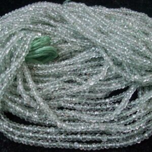 Aaa Green Amethyst Beads: 3.5mm Faceted Rondelles Aaa Green Amethyst Beads: 3.5mm Faceted Rondelles
