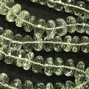 AAA Natural Green Amethyst | 11.5-13.5 mm Rondelle Faceted | 10 Inch Strand | Jewelry Making Supplies