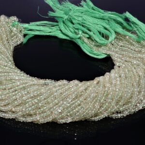 Aaa Natural Green Amethyst Faceted Rondelle Beads, 3.5-4 Mm Faceted Amethyst Beads, 13 Inch Green Amethyst Rondelle Beads Jewelry Making