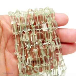 Aaa+ Green Amethyst Faceted Nugget Beads,natural Amethyst Briolette Nugget Beads,16" Tumble Gemstone Beads For Handmade Jewelry