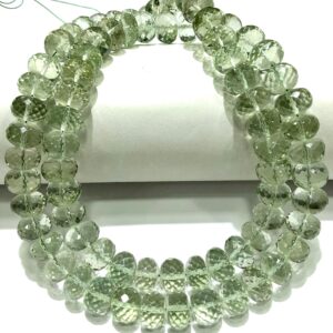 Aaa+ Quality~~green Amethyst 9mm Beads Natural Amethyst Faceted Rondelle Beads 9mm Green Amethyst Rondelles 9mm Faceted Beads Gemstone Beads