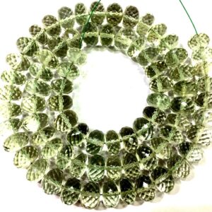 AAA QUALITY~Natural Green Amethyst Faceted Rondelle Beads 9.MM Rondelle Beads Great Luster Gemstone Beads Green Amethyst Strand Wholesale.