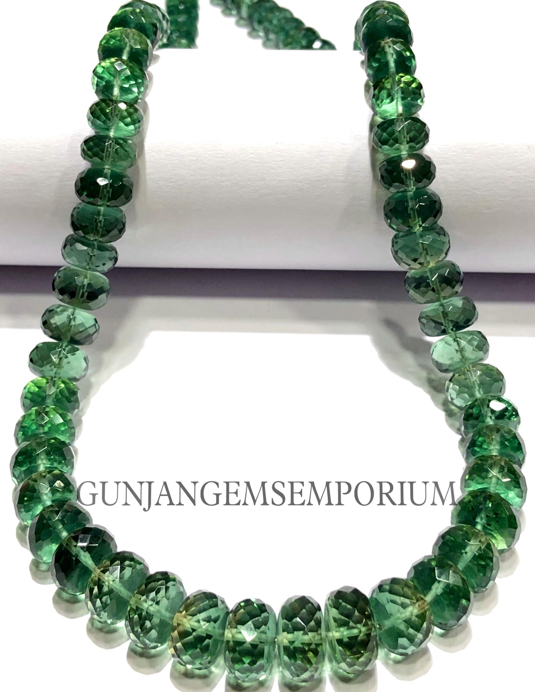 Aaa+ Green Quartz Faceted Rondelle Beads Rare Green Amethyst Color Quartz Beads Faceted Green Quartz Rondelles 9/10mm Green Gemstone Jewelry